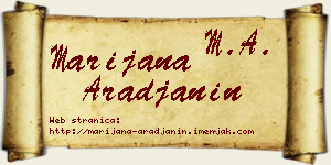 Marijana Arađanin vizit kartica